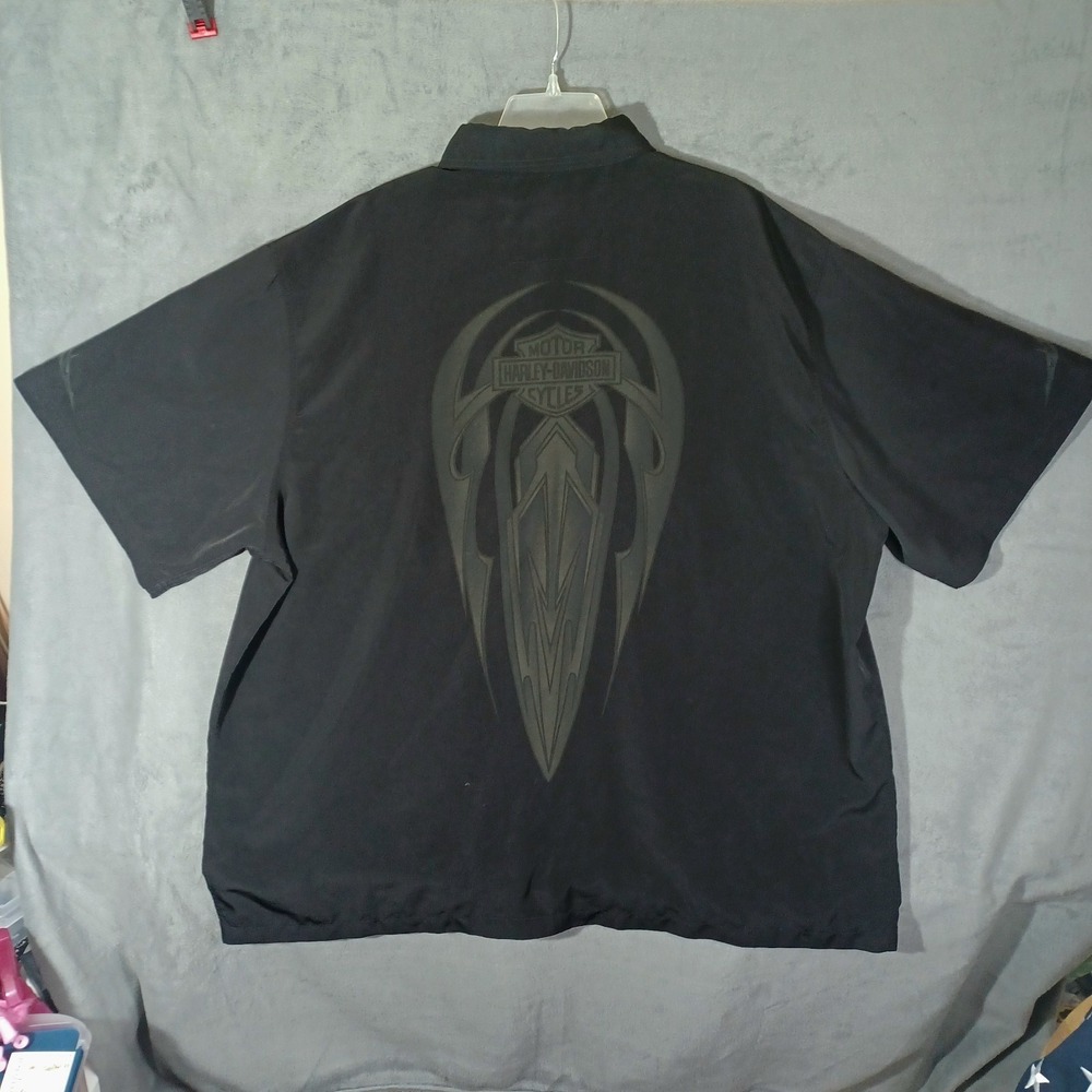 Harley Davidson Shirt Mens XXXL Black Motorcycle Logo Gas Tank Biker